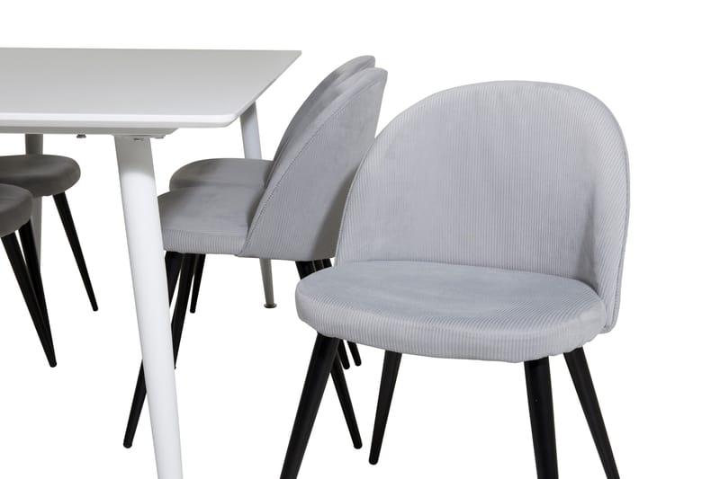 Ypas Matgrupp 180 cm inkl 6 Valeri Stolar - Vit/Grå - Möbler - Matplats - Matgrupp & matbord med stolar
