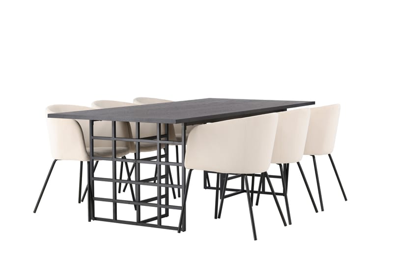 Ystad Matgrupp  220 cm Rektangulär med 6 Berit stolar - Möbler - Matplats - Matgrupp & matbord med stolar