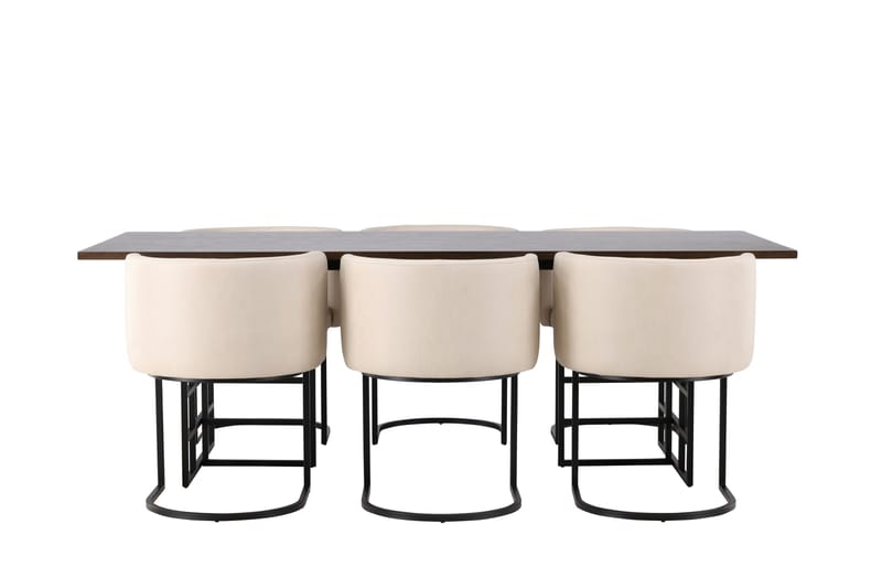 Ystad Matgrupp 220 cm Rektangulär med 6 Simrishman stolar, Beige