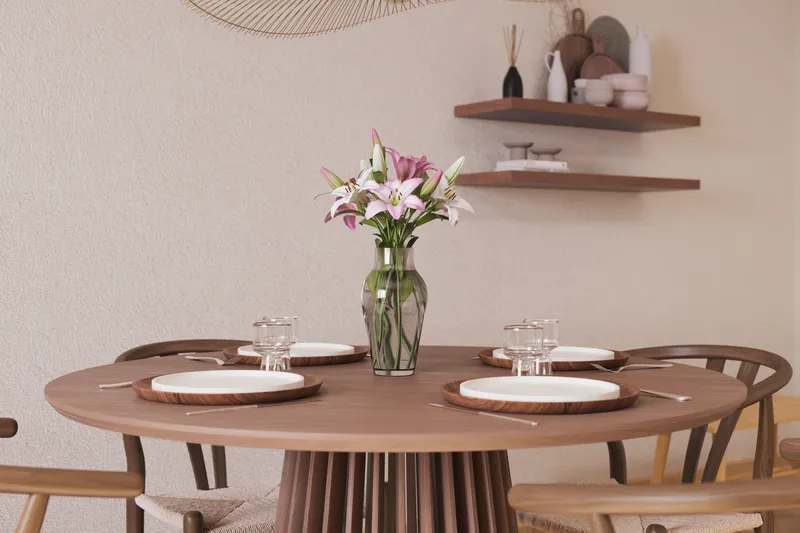 ZALE Matgrupp 120 cm Rund med 4 Dastoori Matstol - Möbler - Matplats - Matgrupp & matbord med stolar