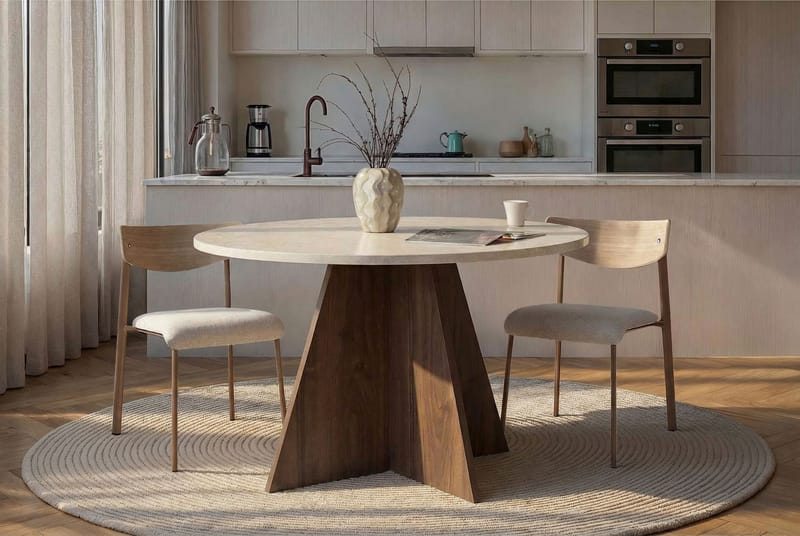 Zalen Matbord 120x75x120 cm - Travertine Walnut - Möbler - Matplats - Matbord & köksbord