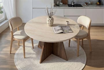 Zalen Matbord 120x75x120 cm - Travertine Walnut - Möbler - Matplats - Matbord & köksbord