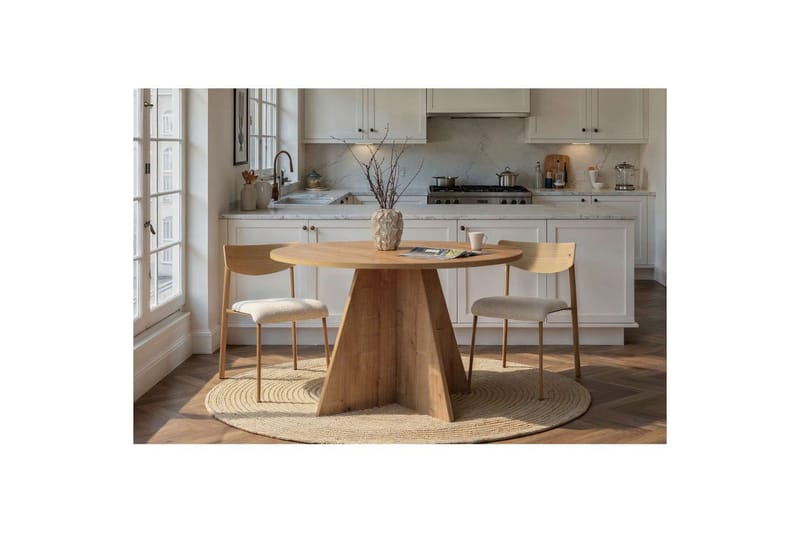 Zalen Runt Matbord 120 cm med Trä- och Ekutseende - Brun - Möbler - Matplats - Matbord & köksbord