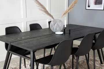 Zenazmi Förlängningsbar Matgrupp 195 cm inkl 6 Ypas Stolar - Svart - Möbler - Matplats - Matgrupp & matbord med stolar