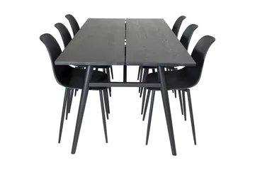 Zenazmi Förlängningsbar Matgrupp 195 cm inkl 6 Ypas Stolar - Svart - Möbler - Matplats - Matgrupp & matbord med stolar