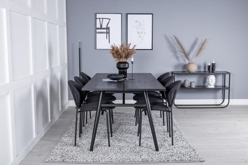 Zenazmi Matbord 195 cm med 6 st Moncoll Matstol