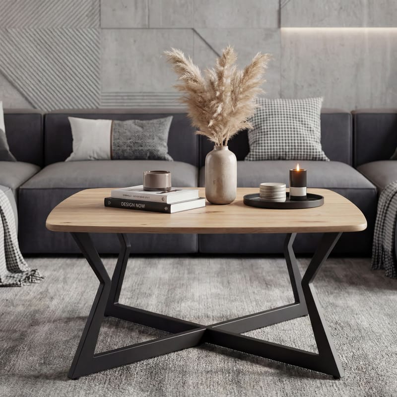 Zorlen Kvadratiskt soffbord 75x75 cm med eklook - ek-look svart - Möbler - Matplats - Matbord & köksbord