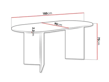 Zyleron Matbord oval 185 cm - Svart - Möbler - Matplats - Matbord & köksbord