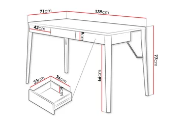 Aditiya Skrivbord 71x139 cm - Brun - Möbler - Hemmakontor - Skrivbord