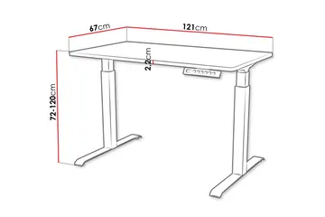 Adrianah Skrivbord 67x121 cm - Brun/Svart - Möbler - Hemmakontor - Skrivbord