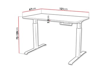 Adrianah Skrivbord 67x121 cm - Vit/Svart - Möbler - Hemmakontor - Skrivbord