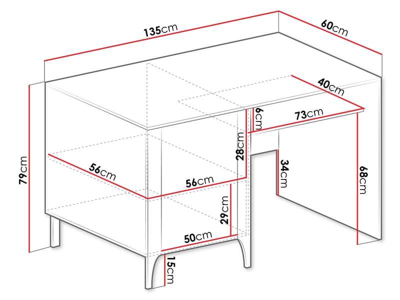 Aggarwal Skrivbord 135 cm - Möbler - Hemmakontor - Skrivbord