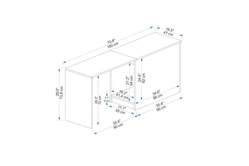 Akser Skrivbord 47x180 cm - Brun/Antracit - Möbler - Hemmakontor - Skrivbord
