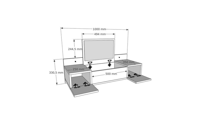 Andifli Sminkbord 100 cm - Brun - Möbler - Hemmakontor - Skrivbord