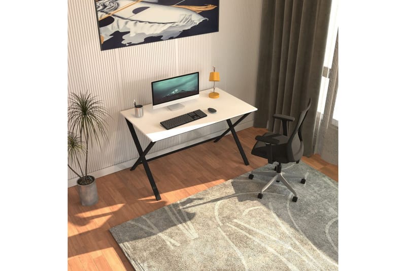 Athodna Skrivbord 70x120 cm, Svart/Vit