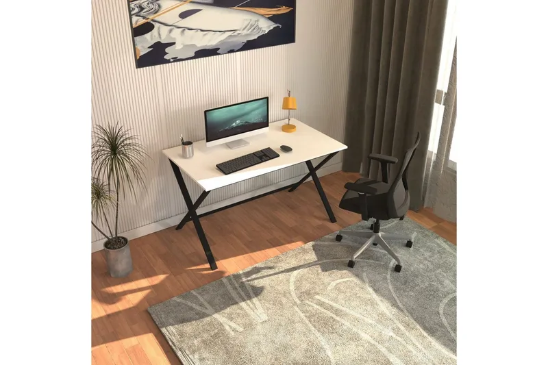 Athodna Skrivbord 70x120 cm, Svart/Vit