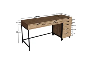 Atlas Skrivbord 55x160 cm - Brun - Möbler - Hemmakontor - Skrivbord