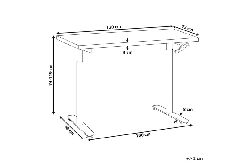 Banner Skrivbord 72x120 cm i Metall med Träskiva - Svart - Möbler - Hemmakontor - Skrivbord