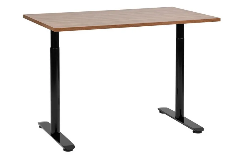 Banner Skrivbord 72x120 cm, Mörkt trä/Svart