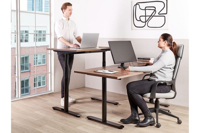 Banner Skrivbord 72x120 cm - Mörkt trä/Svart - Möbler - Hemmakontor - Skrivbord