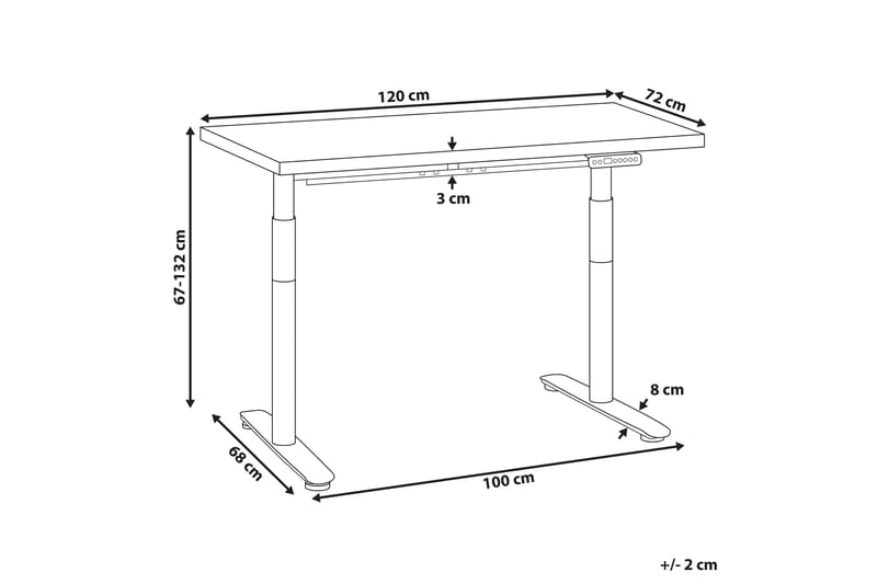 Banner Skrivbord 72x120 cm - Svart/Vit - Möbler - Hemmakontor - Skrivbord