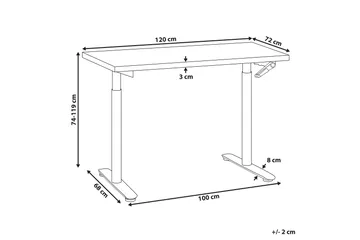 Banner Skrivbord 72x120 cm - Vit/Svart - Möbler - Hemmakontor - Skrivbord