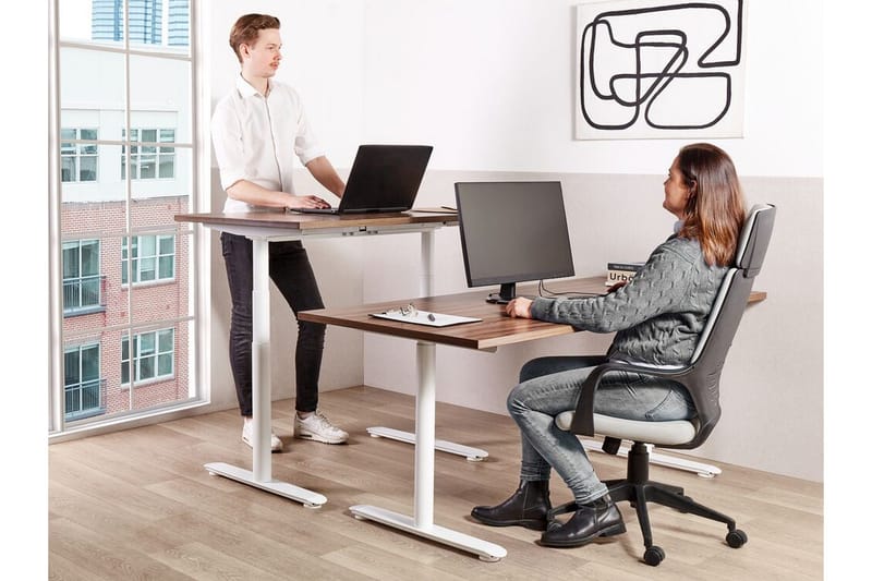 Banner Skrivbord 72x160 cm - Mörkt trä/Vit - Möbler - Hemmakontor - Skrivbord