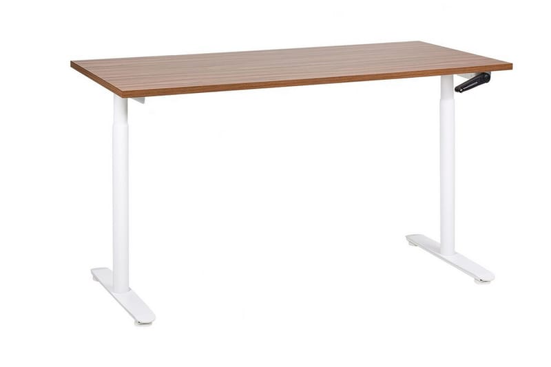 Banner Skrivbord 72x160 cm, Mörkt trä/Vit