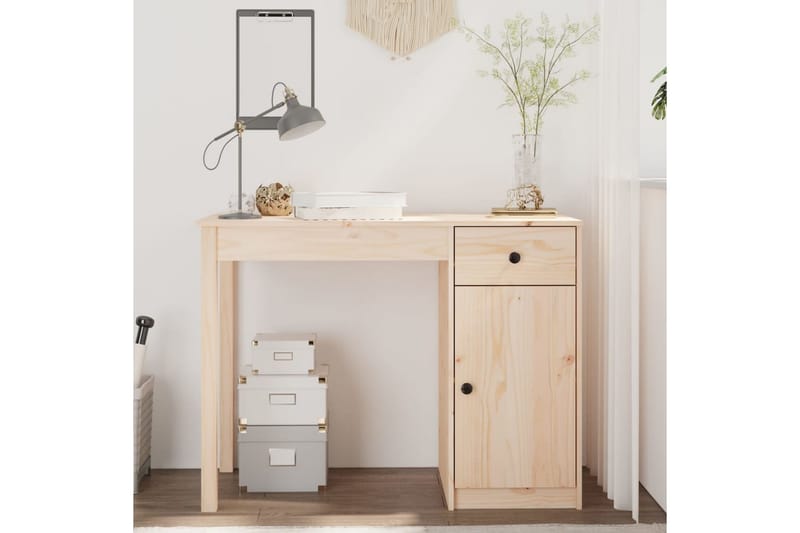 beBasic Skrivbord 100x50x75 cm massiv furu - Möbler - Hemmakontor - Skrivbord