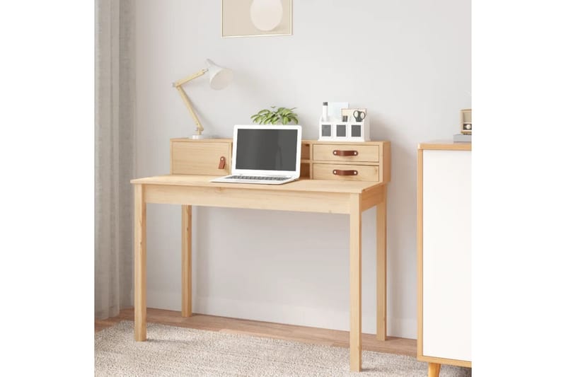 beBasic Skrivbord 110x50x93 cm massiv furu - Möbler - Hemmakontor - Skrivbord