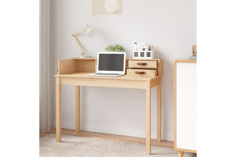 beBasic Skrivbord 110x50x93 cm massiv furu - Möbler - Hemmakontor - Skrivbord