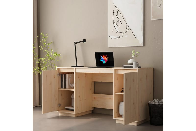 beBasic Skrivbord 140x50x75 cm massiv furu - Möbler - Hemmakontor - Skrivbord