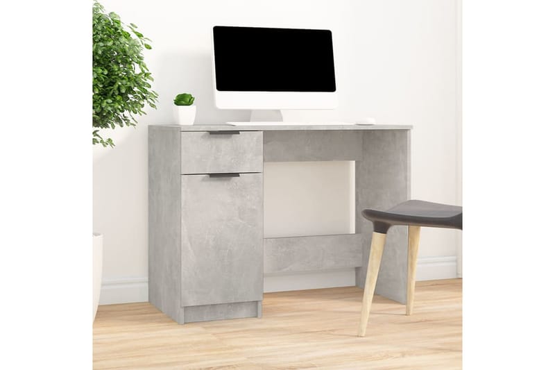 beBasic Skrivbord betonggrå 100x50x75 cm konstruerat trä - Möbler - Hemmakontor - Skrivbord