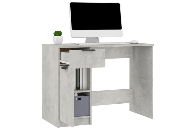 beBasic Skrivbord betonggrå 100x50x75 cm konstruerat trä - Möbler - Hemmakontor - Skrivbord