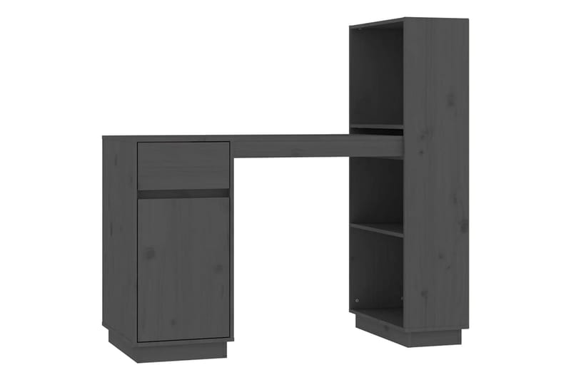 beBasic Skrivbord grå 110x53x117 cm massiv furu - Möbler - Hemmakontor - Skrivbord