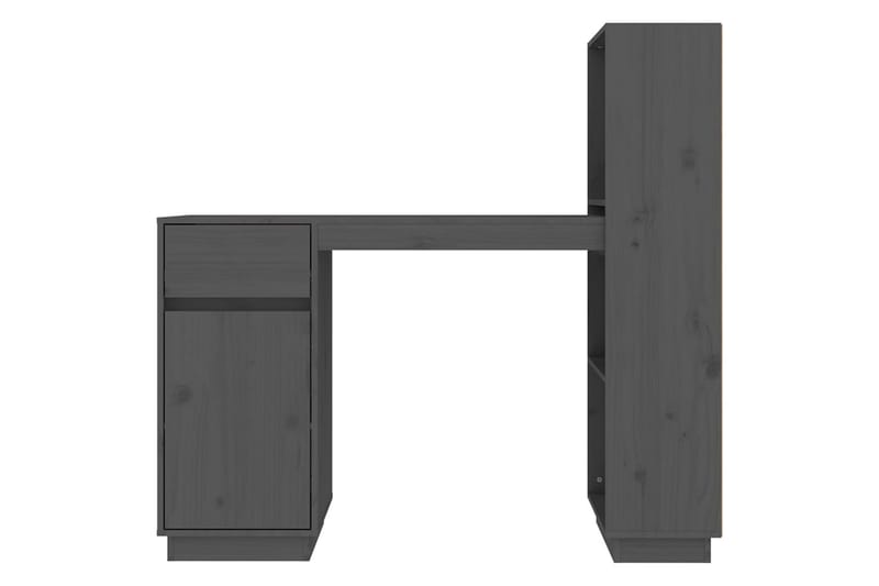 beBasic Skrivbord grå 110x53x117 cm massiv furu - Skrivbord - Bord