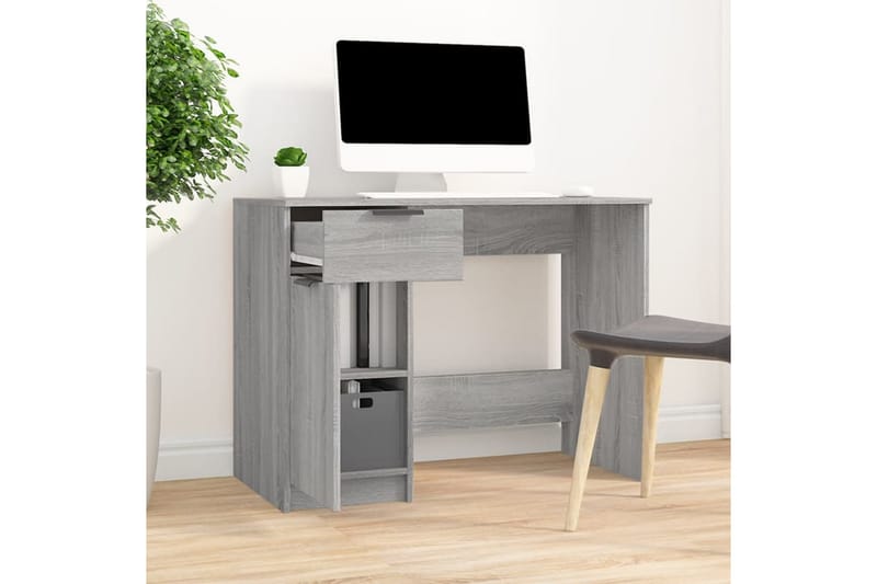 beBasic Skrivbord grå sonoma 100x50x75 cm konstruerat trä - Skrivbord - Bord