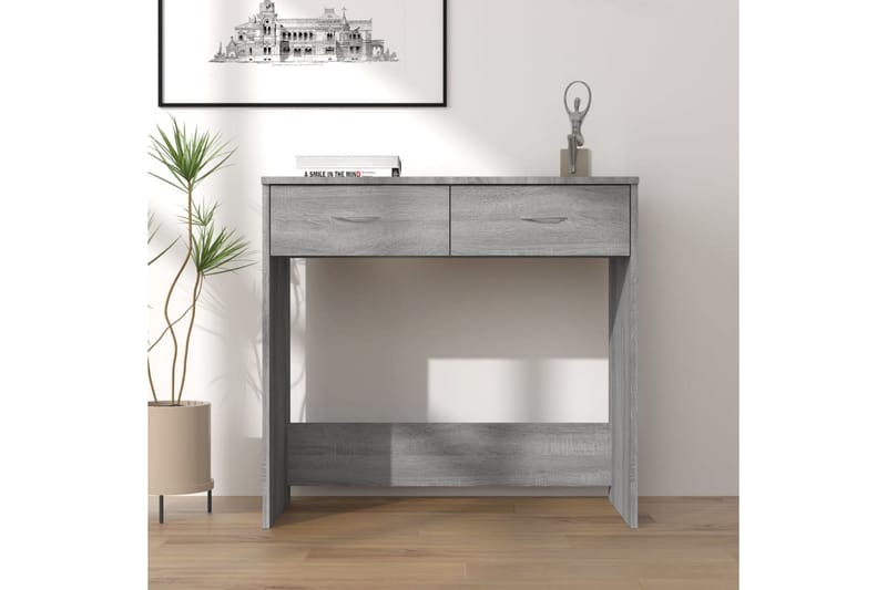 beBasic Skrivbord grå sonoma 80x40x75 cm konstruerat trä - Möbler - Hemmakontor - Skrivbord