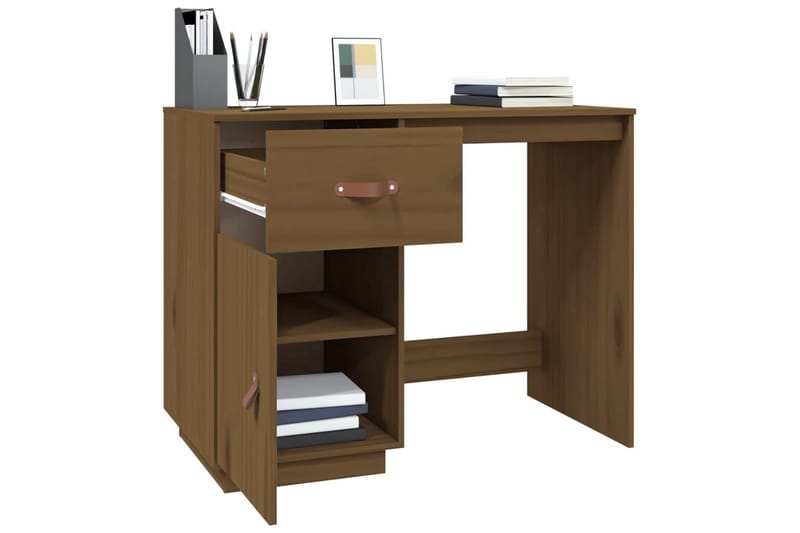beBasic Skrivbord honungsbrun 95x50x75 cm massiv furu - Möbler - Hemmakontor - Skrivbord