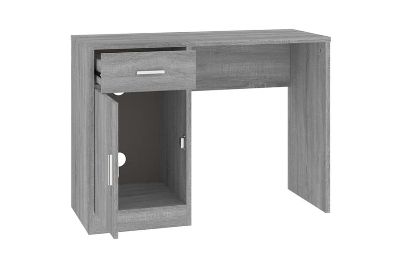 beBasic Skrivbord lådor & skåp grå sonoma 100x40x73cm konstruerat trä - Möbler - Hemmakontor - Skrivbord
