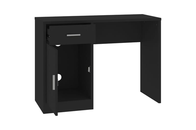 beBasic Skrivbord lådor & skåp svart 100x40x73cm konstruerat trä - Möbler - Hemmakontor - Skrivbord