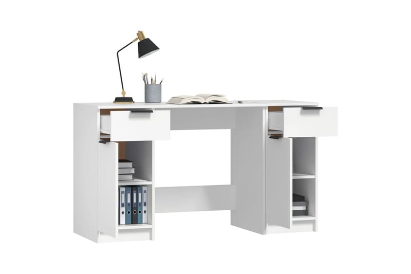 beBasic Skrivbord med hurts vit konstruerat trä - Skrivbord - Bord