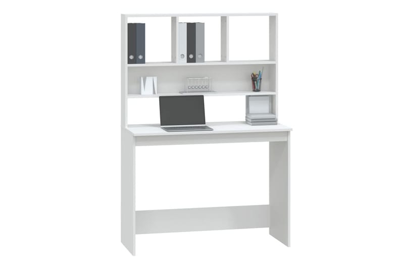 beBasic Skrivbord med hyllor vit 102x45x148 cm konstruerat trä - Skrivbord - Bord
