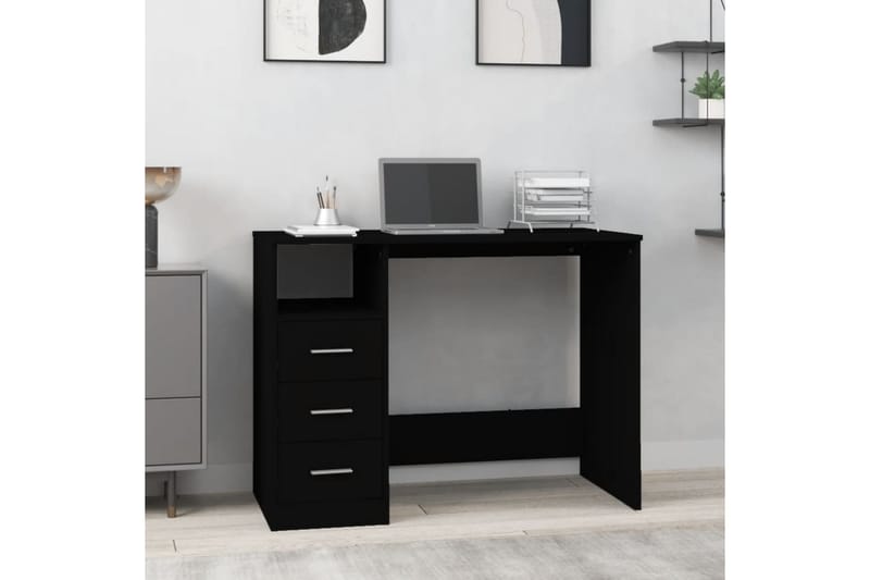 beBasic Skrivbord med lådor svart 102x50x76 cm konstruerat trä - Möbler - Hemmakontor - Skrivbord