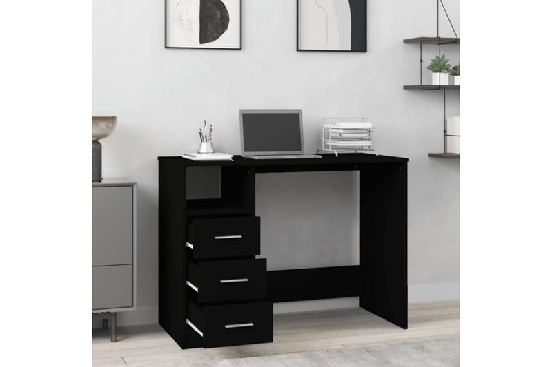 beBasic Skrivbord med lådor svart 102x50x76 cm konstruerat trä - Möbler - Hemmakontor - Skrivbord