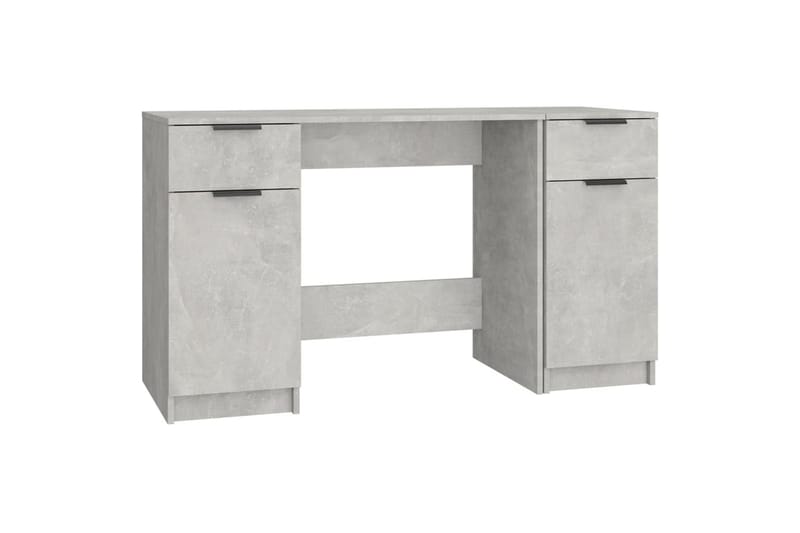 beBasic Skrivbord med sidoskåp betonggrå konstruerat trä - Skrivbord - Bord