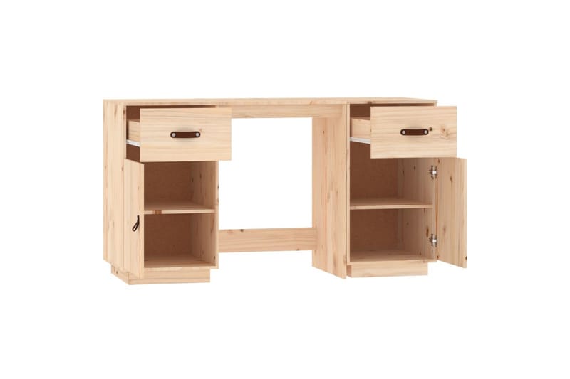 beBasic Skrivbord med skåp 135x50x75 cm massiv furu - Möbler - Hemmakontor - Skrivbord