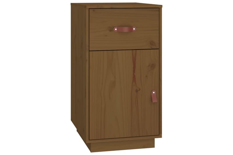beBasic Skrivbord med skåp Honungsbrunt 135x50x75 cm massiv furu - Möbler - Hemmakontor - Skrivbord