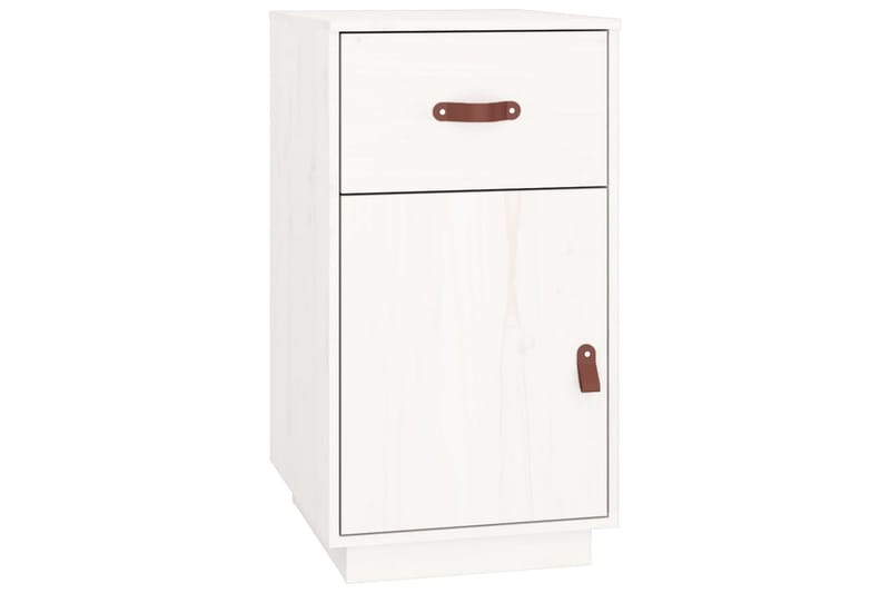 beBasic Skrivbord med skåp vit 135x50x75 cm massiv furu - Möbler - Hemmakontor - Skrivbord