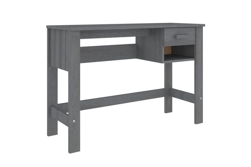 beBasic Skrivbord mörkgrå 110x40x75 cm massiv furu - Möbler - Hemmakontor - Skrivbord